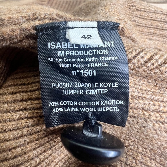 Isabel Marant Etoile Koyle sweater 42 L camel crew sweater caramel wool jumper - Picture 10 of 12
